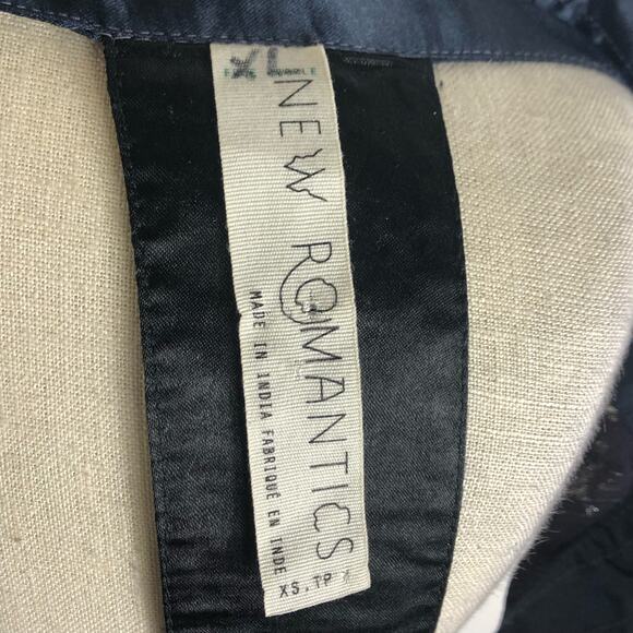 NEW ROMANTICS FREE PEOPLE Tuxedo Halter Neck Mini Dress Metallic Ruffle XS - Picture 4 of 6